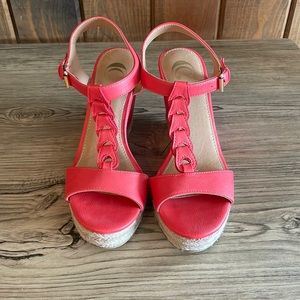 Pink Wedge Sandals